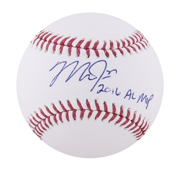 Mike Trout Single Signed OML Manfred Baseball With "2016 AL MVP" Inscription (MLB Authenticated)